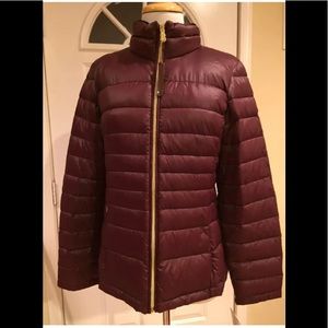Calvin Klein premium down lightweight jacket puffer wine burgundy PM